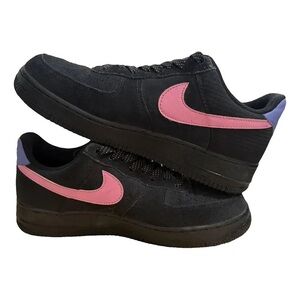 Black Nike Air Force with Pink Swoosh